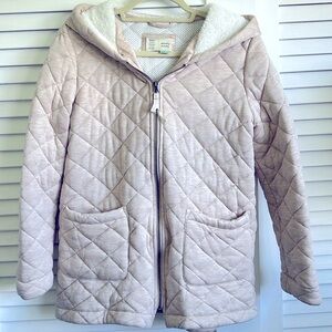 Anthropologie Saturday Sunday Sweater Coat Jacket Quilted Soft Heathered Beige S